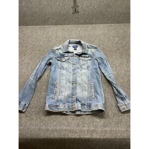 Y2K Arizona Trucker Jean Jacket Women’s Size Small Blue Long Sleeve Button Up